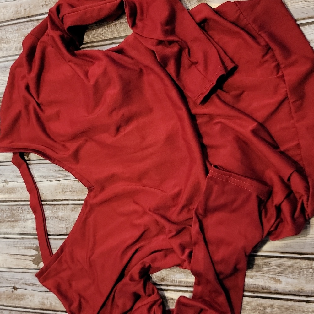 Loose Fit Wrap Back Top Sz L